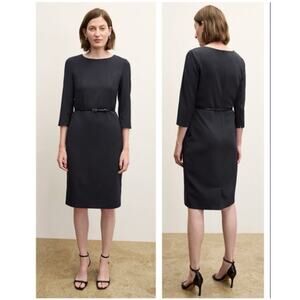 MM. LaFleur Dress 12 Etsuko Sheath Tailored Fit Hidden Zipper‎ Small Sleeve Slit